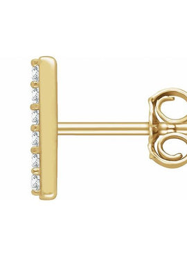 14K Yellow Gold 1/10 CTW Natural Diamond Bar Earrings