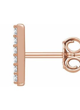 14K Yellow Gold 1/10 CTW Natural Diamond Bar Earrings