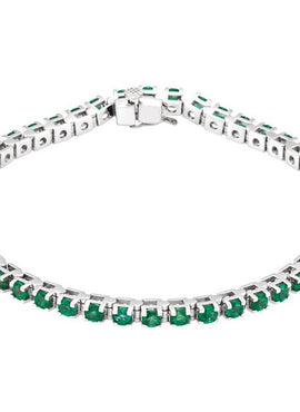 14K White Gold Natural Ruby Line 7