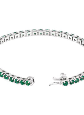 14K White Gold Natural Ruby Line 7