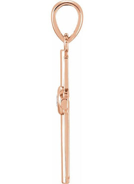 14K Rose Gold .06 CT Natural Diamond Cross Pendant