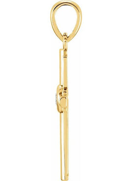 14K Rose Gold .06 CT Natural Diamond Cross Pendant
