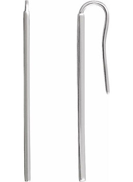 14K Yellow Gold Vertical Bar Earrings