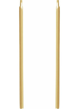 14K Yellow Gold Vertical Bar Earrings