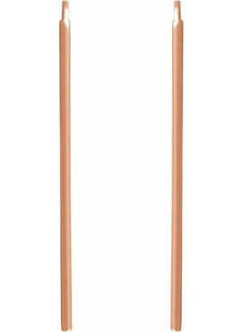 14K Yellow Gold Vertical Bar Earrings