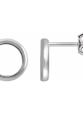 14K Yellow Gold Circle Earrings