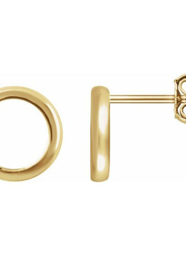 14K Yellow Gold Circle Earrings