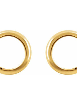 14K Yellow Gold Circle Earrings