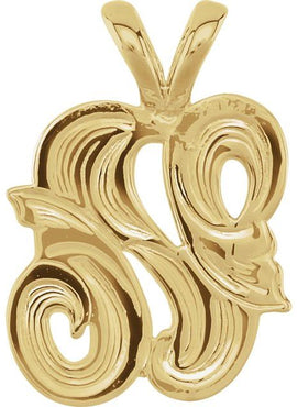 14K Yellow Gold Medium Initial G Pendant