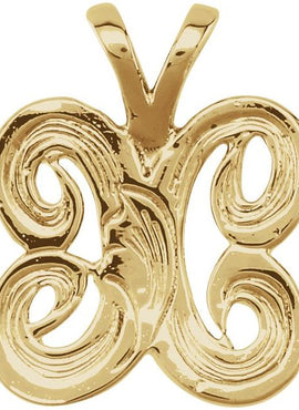 14K Yellow Gold Medium Initial G Pendant