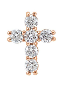 14K Rose Gold 1 3/8 CTW Natural Diamond Cross Pendant