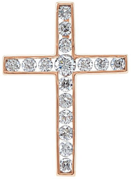 14K Rose Gold 1/3 CTW Natural Diamond Cross Pendant