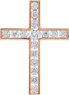 14K Rose Gold 1/3 CTW Natural Diamond Cross Pendant