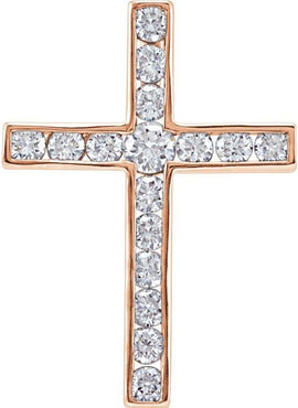 14K Rose Gold 1/3 CTW Natural Diamond Cross Pendant