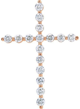 14K Rose Gold 1/5 CTW Natural Diamond Cross Pendant