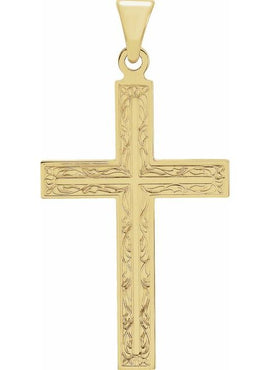 14K Yellow Gold 49.4x25 mm Cross Pendant