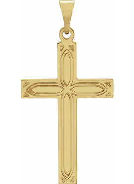 14K White Gold Cross Pendant