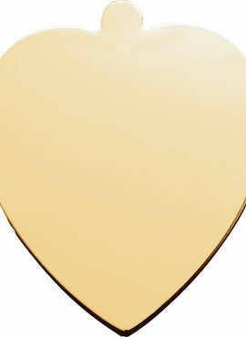 18K Yellow Gold 14 Gauge Heart Stamping without Eyelet