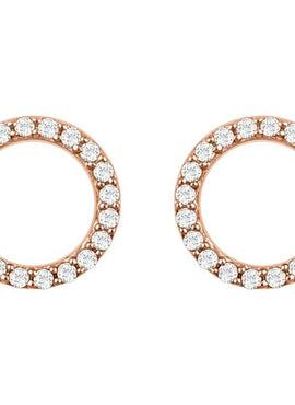 14K White Gold 1/5 CTW Natural Diamond Circle Earrings