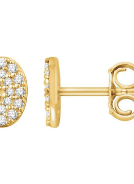 14K Yellow Gold 1/6 CTW Natural Diamond Cluster Earrings