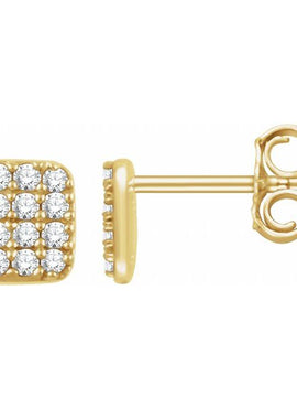 14K Yellow Gold 1/5 CTW Natural Diamond Cluster Earrings
