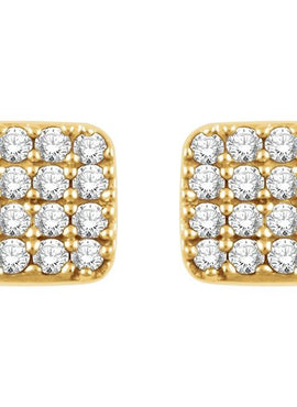 14K Yellow Gold 1/5 CTW Natural Diamond Cluster Earrings