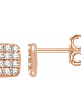 14K Yellow Gold 1/5 CTW Natural Diamond Cluster Earrings