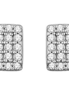 14K White Gold 1/5 CTW Natural Diamond Cluster Earrings