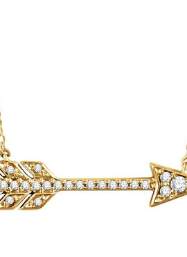 14K Yellow Gold 1/10 CTW Natural Diamond Arrow 18