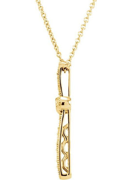 14K Yellow Gold .05 CTW Natural Diamond Cross 18