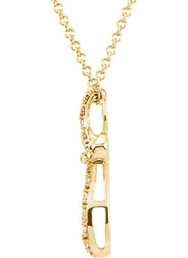 14K Yellow Gold 1/10 CTW Natural Diamond Cross 18