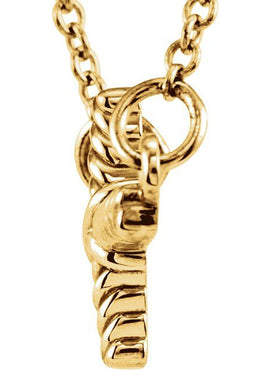 14K White Gold Sideways Rope Cross 16 1/2