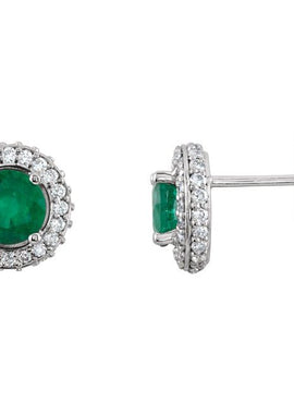 Platinum Natural Ruby & 1/3 CTW Natural Diamond Earrings