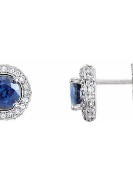 Platinum Natural Ruby & 1/3 CTW Natural Diamond Earrings