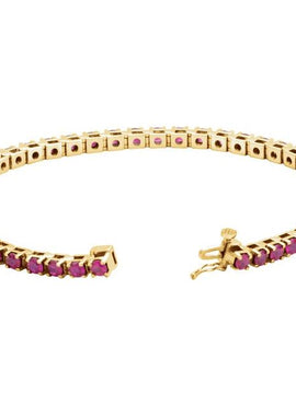 14K White Gold Natural Ruby Line 7