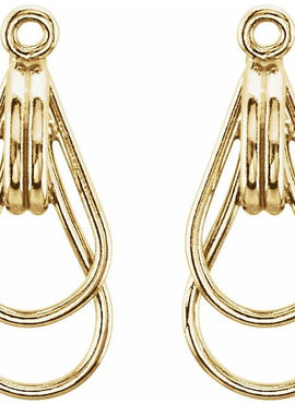 14K White Gold Freeform Earring Jackets