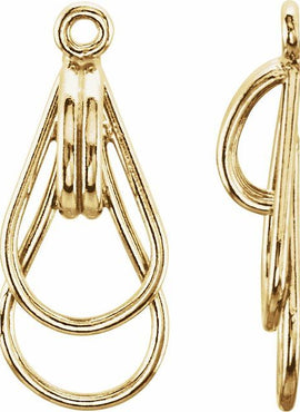 14K White Gold Freeform Earring Jackets