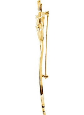 14K Yellow Gold Floral Brooch