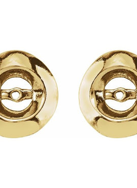 14K White Gold 3.7mm ID Earring Jackets