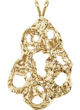 10K Yellow Gold Nugget Pendant