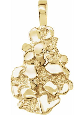 10K Yellow Gold Nugget Pendant