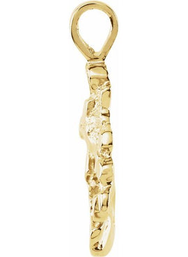 10K Yellow Gold Nugget Pendant