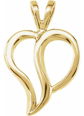 18K Yellow Gold Heart Pendant