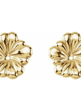 14K Yellow Gold Floral-Inspired Earring Jackets