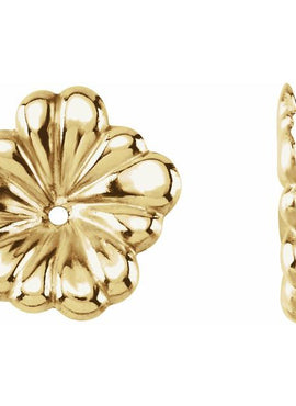 14K Yellow Gold Floral-Inspired Earring Jackets