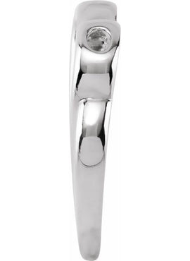 14K White Gold Double Heart Slide Pendant