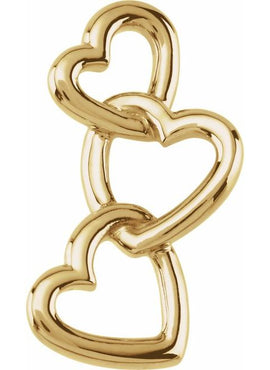 10K Yellow Gold Interlocking Hearts Pendant