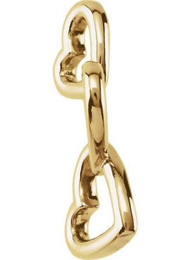 10K Yellow Gold Interlocking Hearts Pendant
