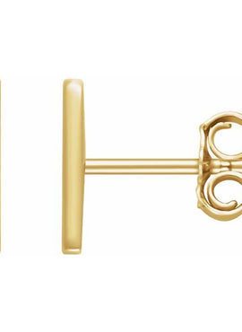 14K Yellow Gold Vertical Bar Earrings