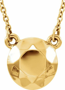 14K White Gold Faceted Circle 16 1/2
